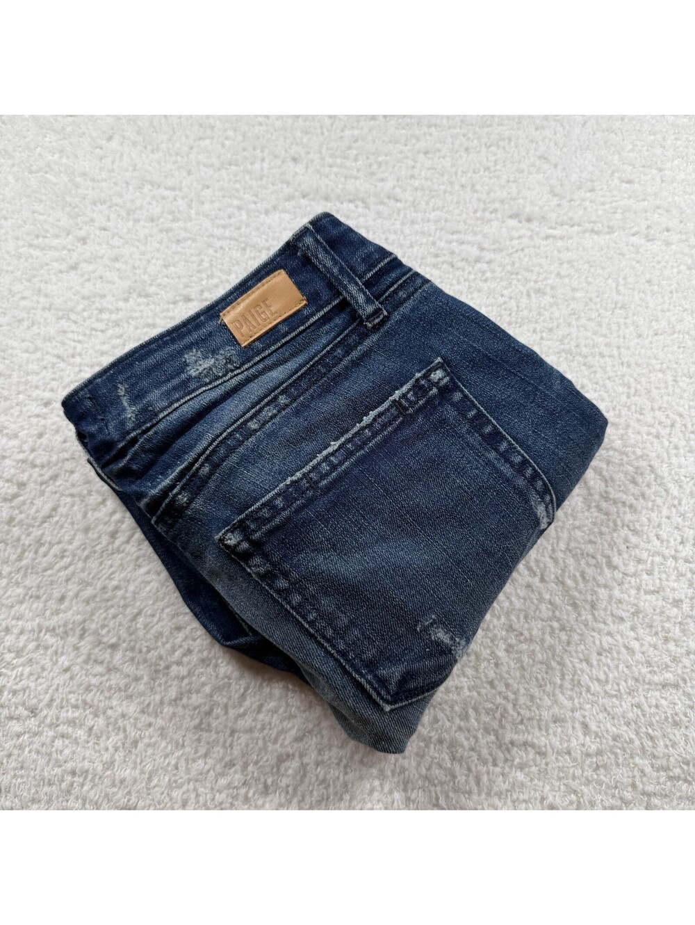 PAIGE Women’s Jeans Size 28 Distressed Skinny Blue Denim Low Rise Ripped
